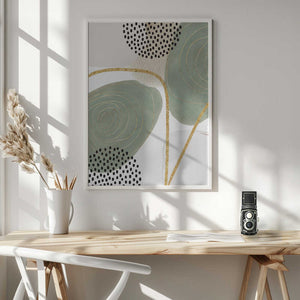 Tablou înramat „Calm green- 4” de Sally Ann Moss