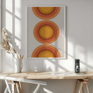 Tablou înramat „Retro Sun Circles” de THE MIUUS STUDIO