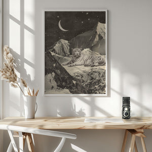 Tablou înramat „Giant White Tiger” de Florent Bodart