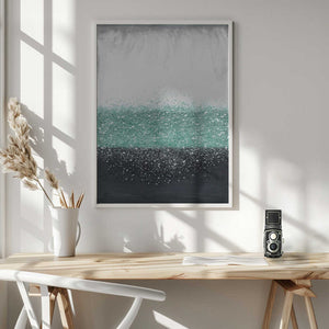 Tablou înramat „Crystal Rain Green” de Alyson Storms