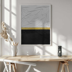 Tablou înramat „Fabric Gold and Black” de Alyson Storms