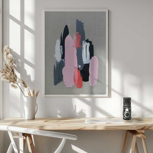 Tablou înramat „Pink Black and Grey 1” de Alyson Storms