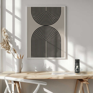Tablou înramat „Black Arch Line Art” de Melloi Art Prints