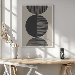 Tablou înramat „Black Circle Art” de Melloi Art Prints