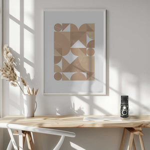 Tablou înramat „Beige Geometric Art” de Melloi Art Prints