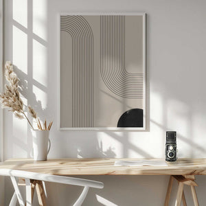 Tablou înramat „Black Minimal Line Art” de Melloi Art Prints
