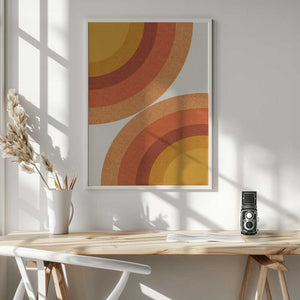 Tablou înramat „Retro Sunburst Waves” de THE MIUUS STUDIO
