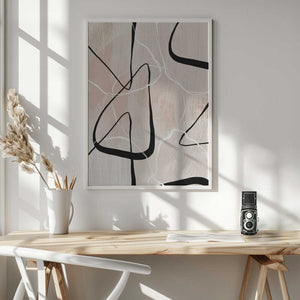 Tablou înramat „White Lines 1” de Sally Ann Moss