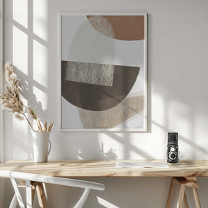 Tablou înramat „Earth Tone Geometric Art” de Melloi Art Prints