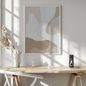 Tablou înramat „Abstract Earth Tones with Organic Lines” de Melloi Art Prints
