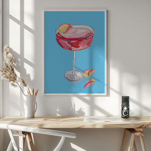 Tablou înramat „Sparkling Rose Gin Cocktail” de Alice Straker