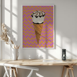 Tablou înramat „Cornetto Pink” de Alice Straker