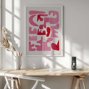 Tablou înramat „A Pink Puzzle” de Ejaaz Haniff
