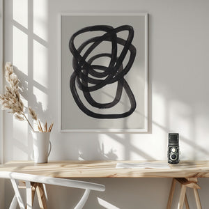 Tablou înramat „Ink Spiral Rings” de Ejaaz Haniff