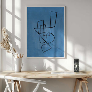 Tablou înramat „Pastel Blue Circuit” de Ejaaz Haniff