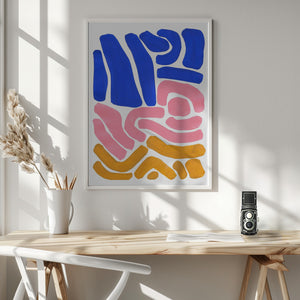 Tablou înramat „Pastel Tribal Maze” de Ejaaz Haniff