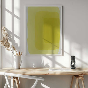 Tablou înramat „Yellow Watercolor Shapes #4” de jay stanley
