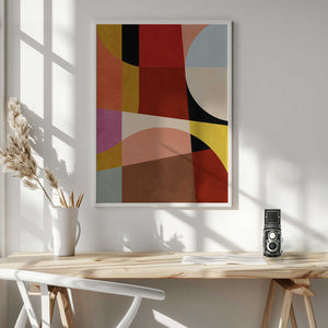Tablou înramat „Warm Colors Bauhaus Geometry2” de Ana Rut Bre