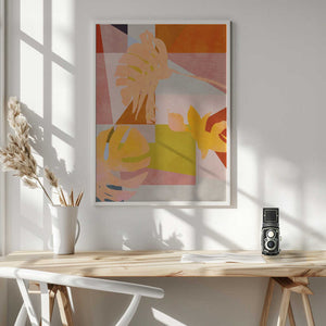 Tablou înramat „Organic Bauhaus Geometry Leaves” de Ana Rut Bre