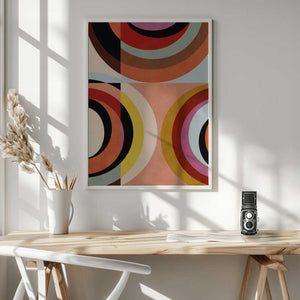 Tablou înramat „Warm Colors Bauhaus Geometry3” de Ana Rut Bre
