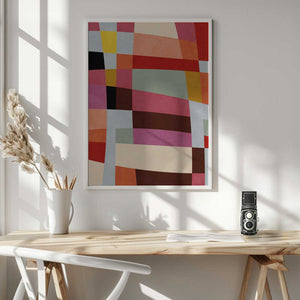 Tablou înramat „Warm Colors Bauhaus Geometry4” de Ana Rut Bre