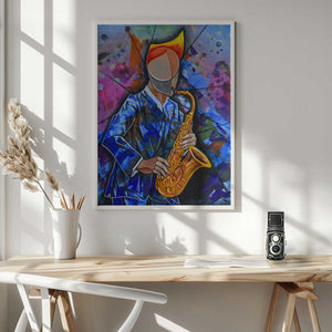 Tablou înramat „Jazz sax man” de Ricardo Maya