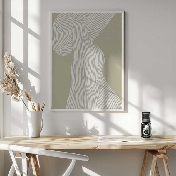 Tablou înramat „Flowing Lines Canvas” de Treechild