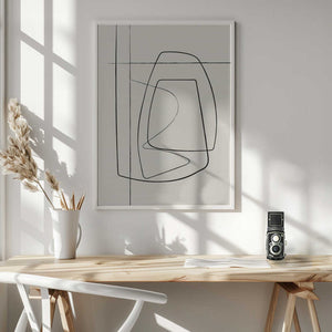 Tablou înramat „Beige Lines” de Oju Design