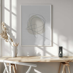 Tablou înramat „Beige Circles” de Oju Design