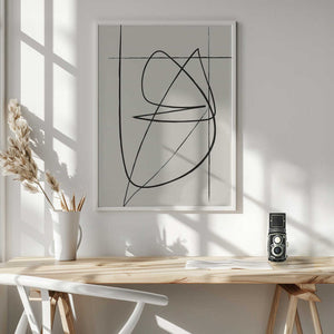 Tablou înramat „Beige Lines” de Oju Design