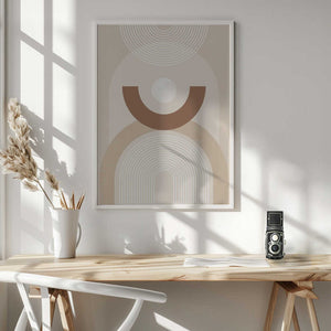 Tablou înramat „Beige Mid Century Poster” de Elena Ristova