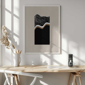 Tablou înramat „Monochrome Waves” de Elena Ristova