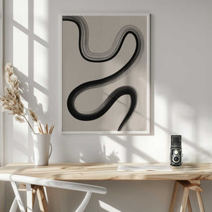 Tablou înramat „Black Brush Stroke Art” de Elena Ristova