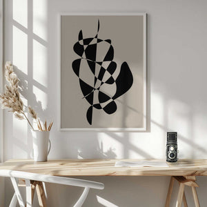 Tablou înramat „Abstract Black Shapes” de Elena Ristova