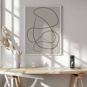 Tablou înramat „Swirling One Line Art” de Elena Ristova
