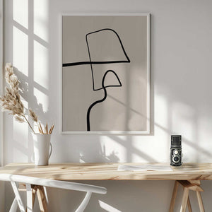 Tablou înramat „Single Black Line Artwork” de Elena Ristova