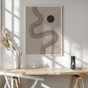 Tablou înramat „Curves and Sphere” de Elena Ristova