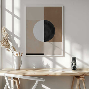 Tablou înramat „Geometric Shapes with a Central Circle” de Elena Ristova