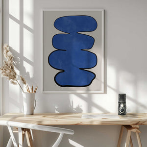 Tablou înramat „Blue Enigma Shape” de Elena Ristova
