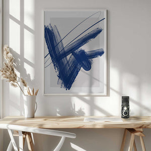 Tablou înramat „ Bold Blue Brushstrokes” de Elena Ristova