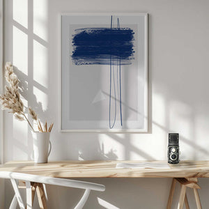 Tablou înramat „Bold Blue Brushstrokes” de Elena Ristova