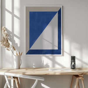 Tablou înramat „Blue Geometric Play” de Elena Ristova
