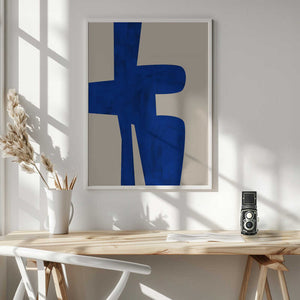 Tablou înramat „Blue Harmony Shape” de Elena Ristova