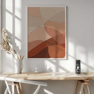 Tablou înramat „Flowing Lines And Warm Earth Tones” de Elena Ristova
