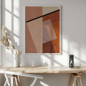 Tablou înramat „Geometric Shapes And Warm Earth Tones” de Elena Ristova