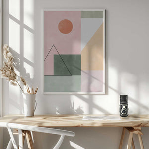 Tablou înramat „Pastel Tones With Minimalist Shapes” de Elena Ristova