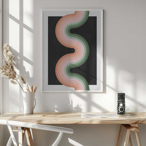 Tablou înramat „Wavy Pattern With Layered Pastel Tones” de Elena Ristova
