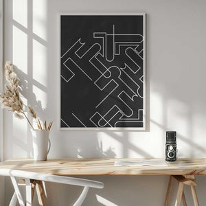 Tablou înramat „Geometric Maze Lines” de Elena Ristova