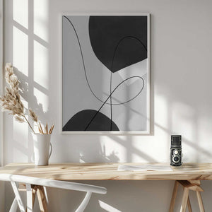 Tablou înramat „Monochrome Flow” de Elena Ristova