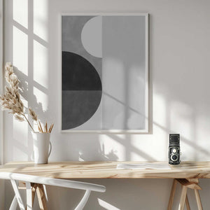 Tablou înramat „Geometric Shapes With A Monochromatic alette” de Elena Ristova